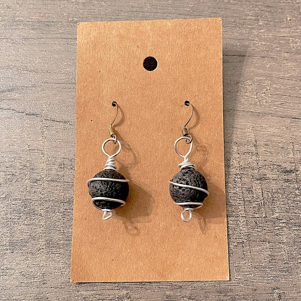 Essential Oil Diffuser Lava Bead Earrings O/S